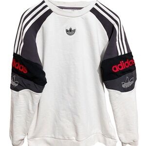Adidas Originals Embroidered Trefoil Logo Sweatshirt w/ Sleeve Accents
